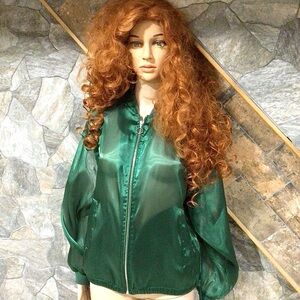 Emerald Green ZARA Organza Bomber Jacket